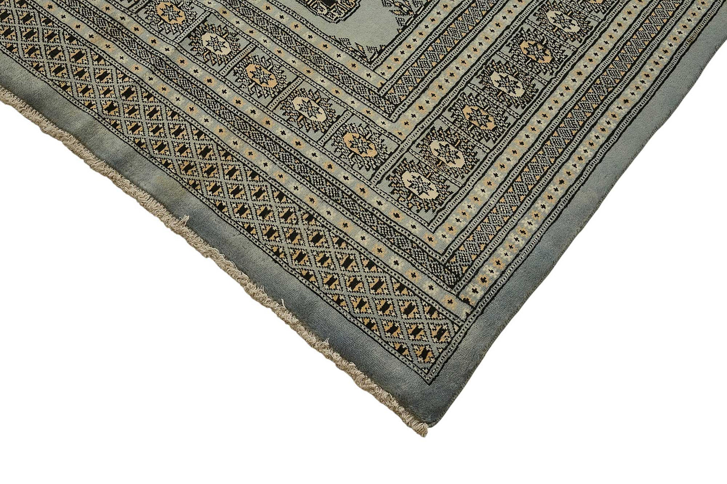 9x13 Blue Turkish Geometric Oushak Rug - 51503