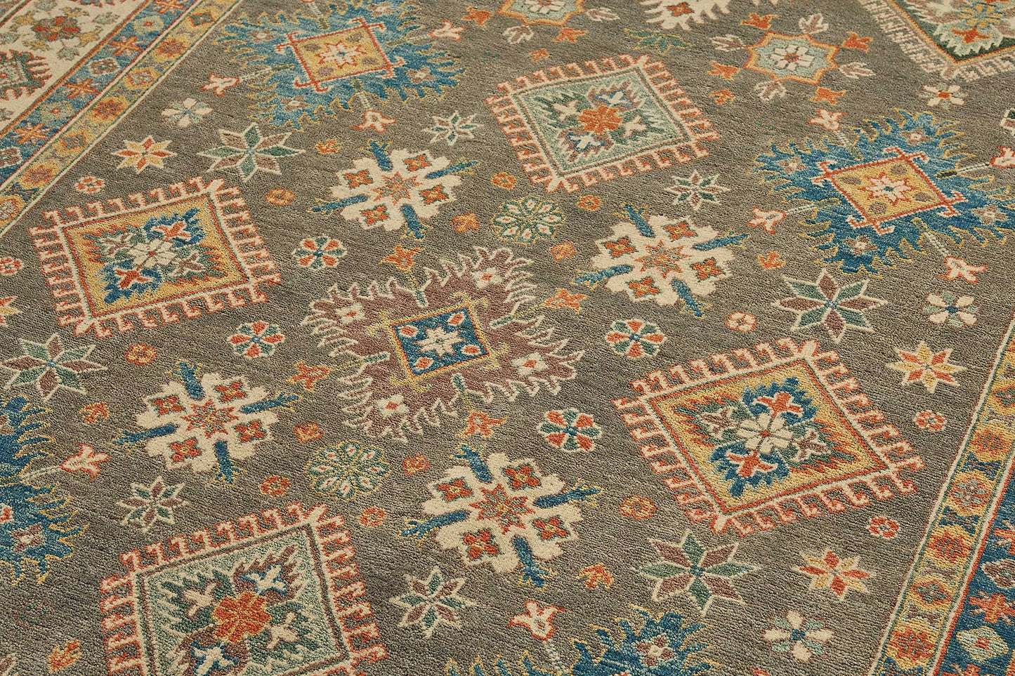 6x9 Beige Tribal Geometric Oushak Rug - 51512