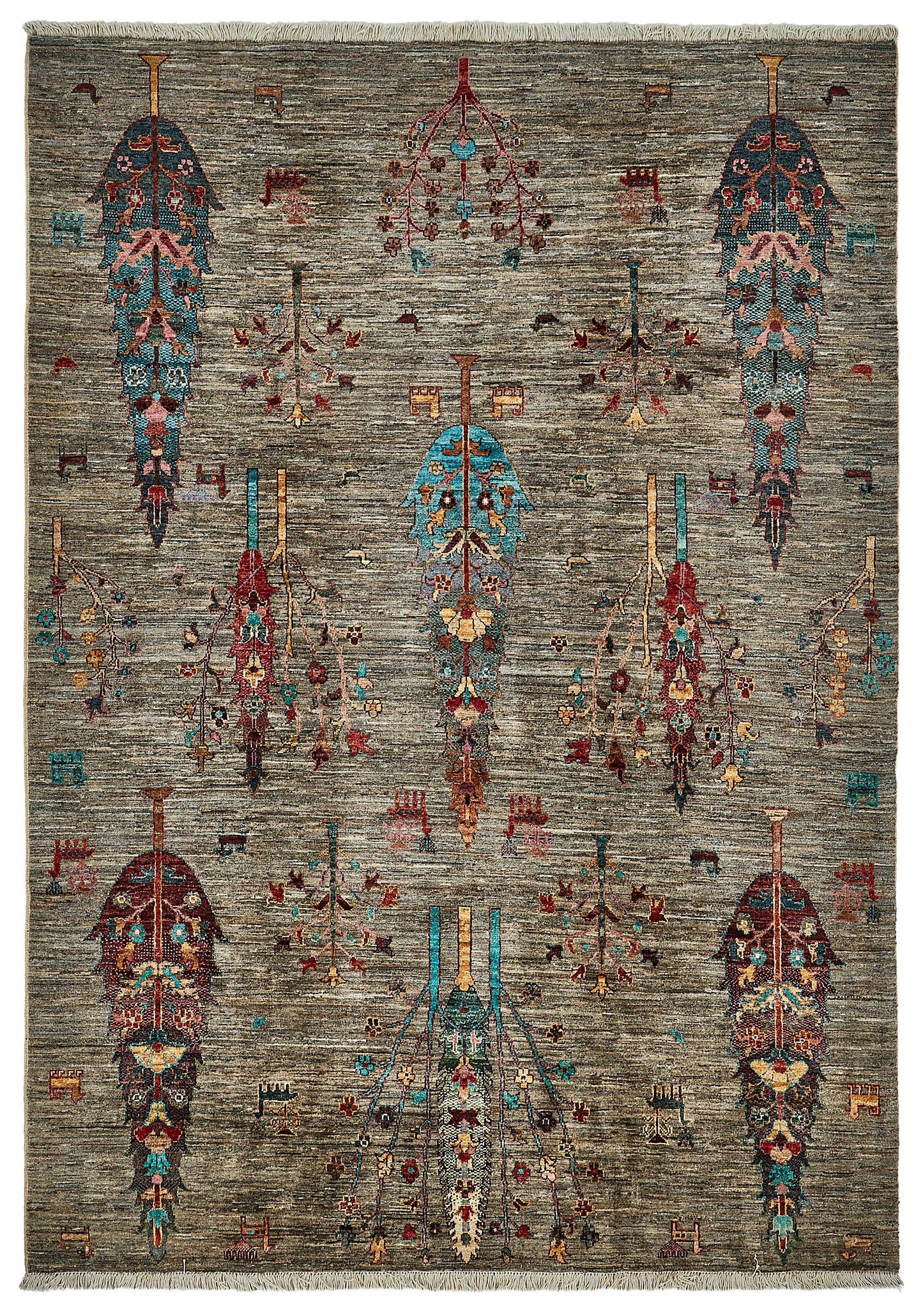 6x8 Grey Handmade Tribal Oushak Rug - 51517