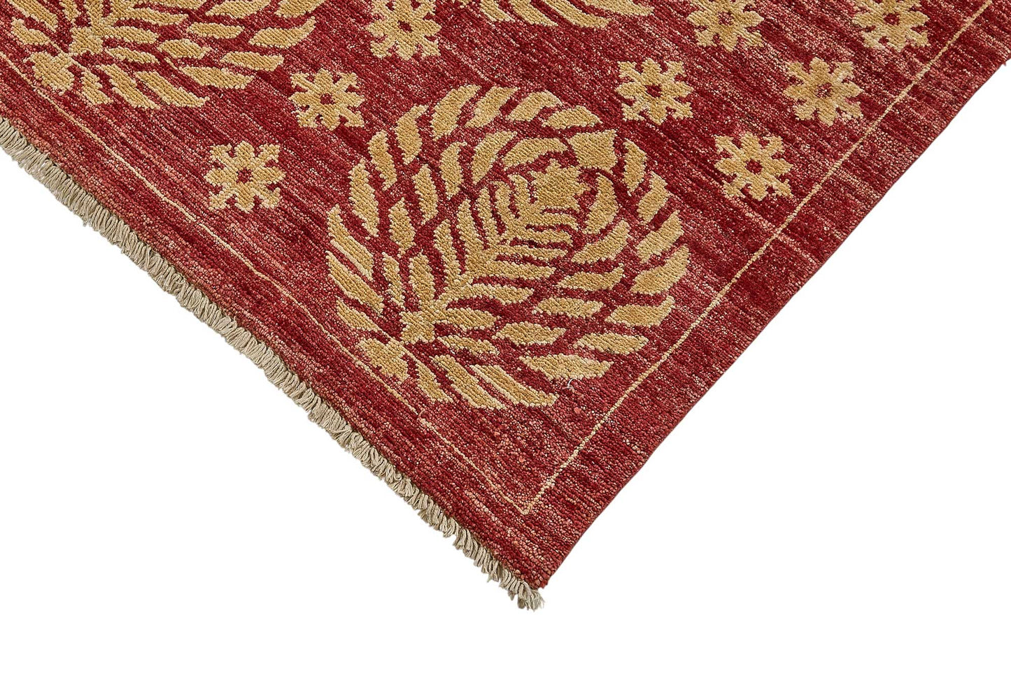 7x8 Red Handmade Floral Oushak Rug - 51518