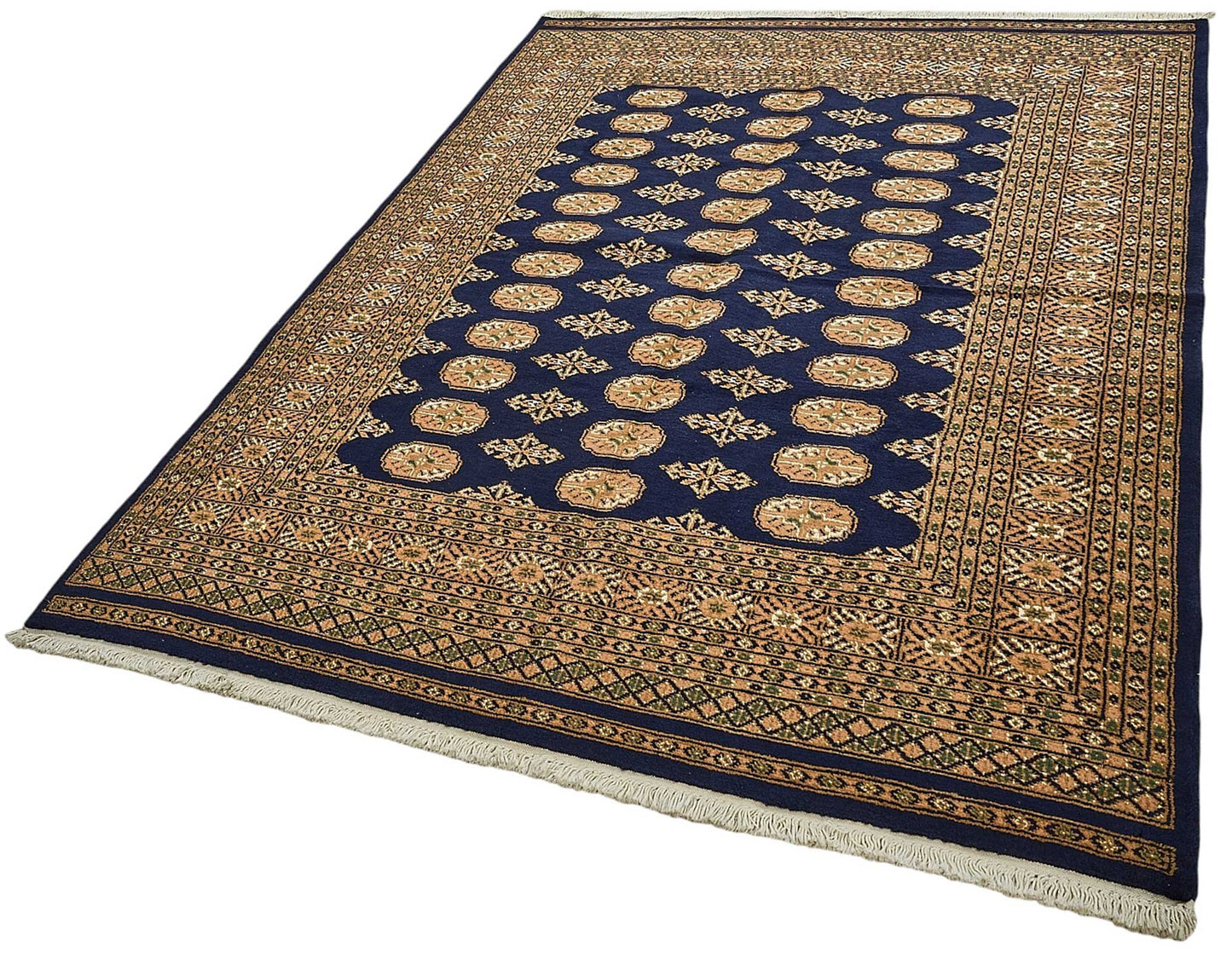 5x8 Blue Geometric Oushak Rug - 51524