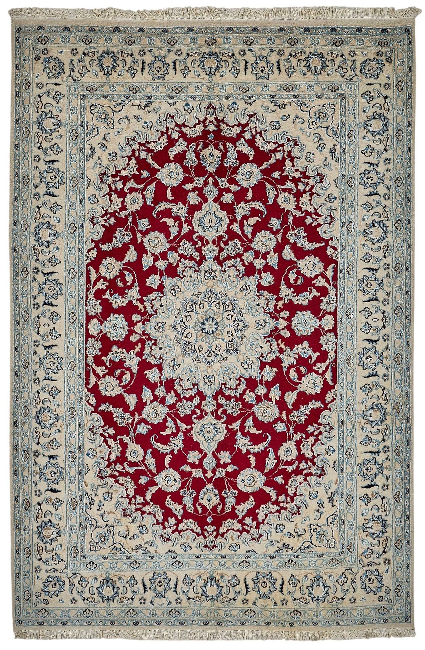 6x10 Beige Floral Medallion Oushak Rug - 51528
