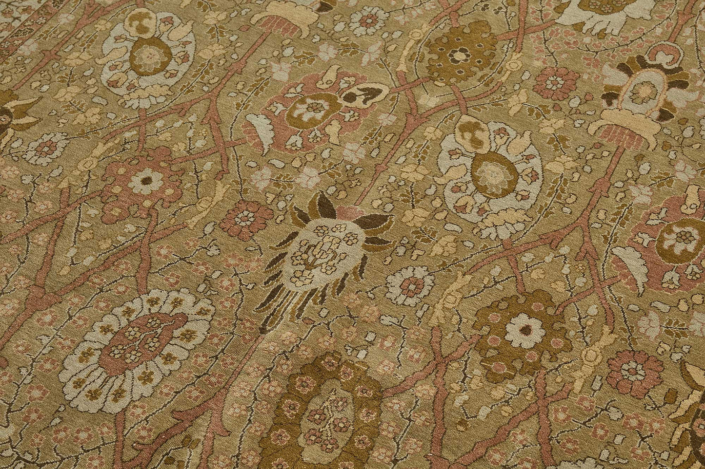 6x8 Beige Traditional Floral Medallion Oushak Rug - 51530