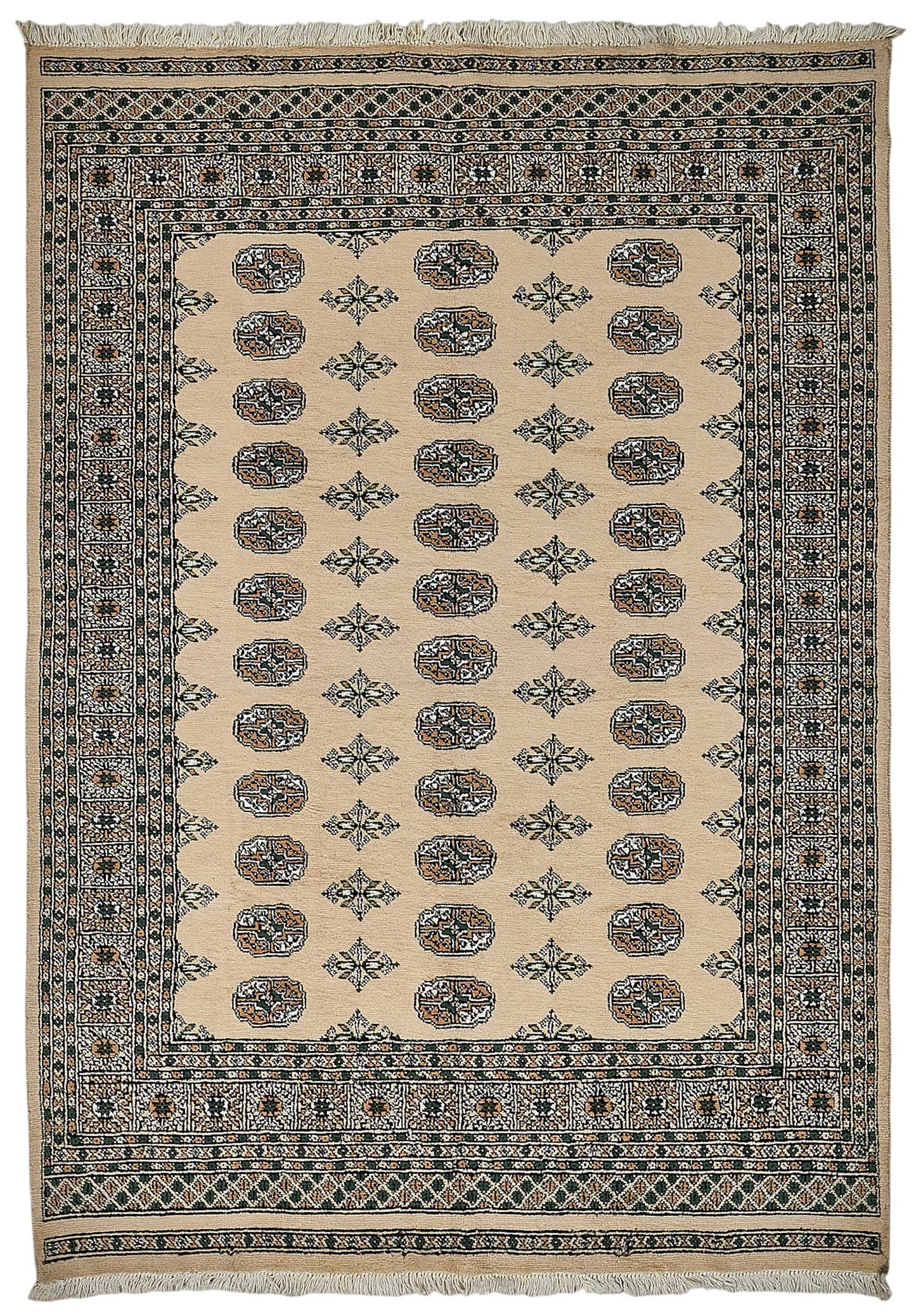 5x8 Beige Handmade Geometric Oushak Rug - 51533