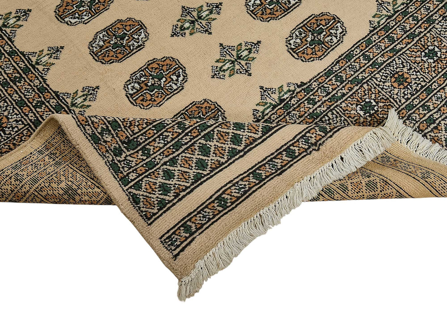 5x8 Beige Handmade Geometric Oushak Rug - 51533