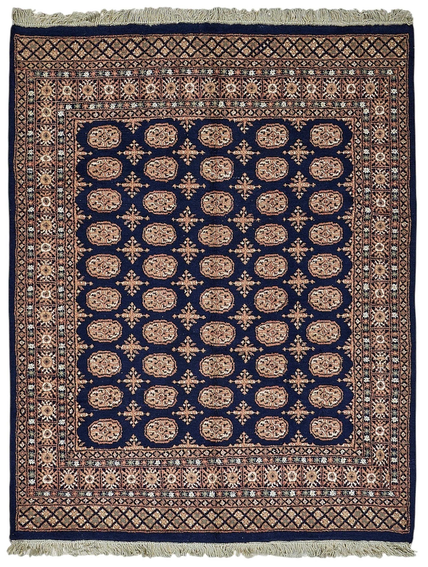 5x6 Blue Geometric Oushak Rug - 51548