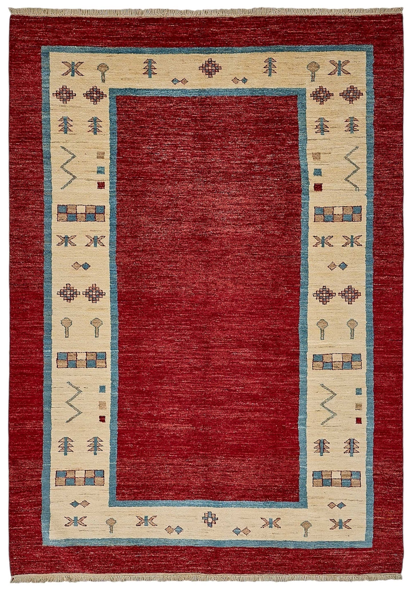 6x8 Red Turkish Tribal Oushak Rug - 51551