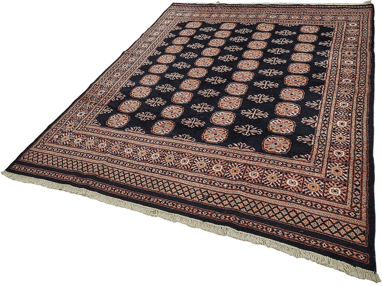 6x9 Blue Traditional Geometric Oushak Rug - 51554