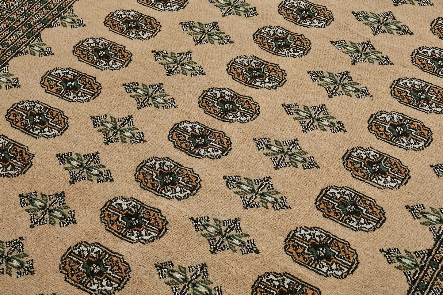 5x7 Beige Turkish Geometric Oushak Rug - 51555