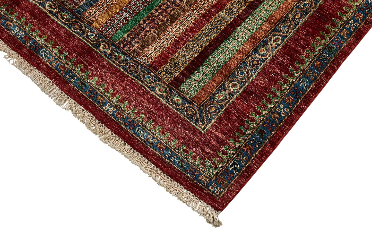 6x8 Multicolor Contemporary Striped Oushak Rug - 51561
