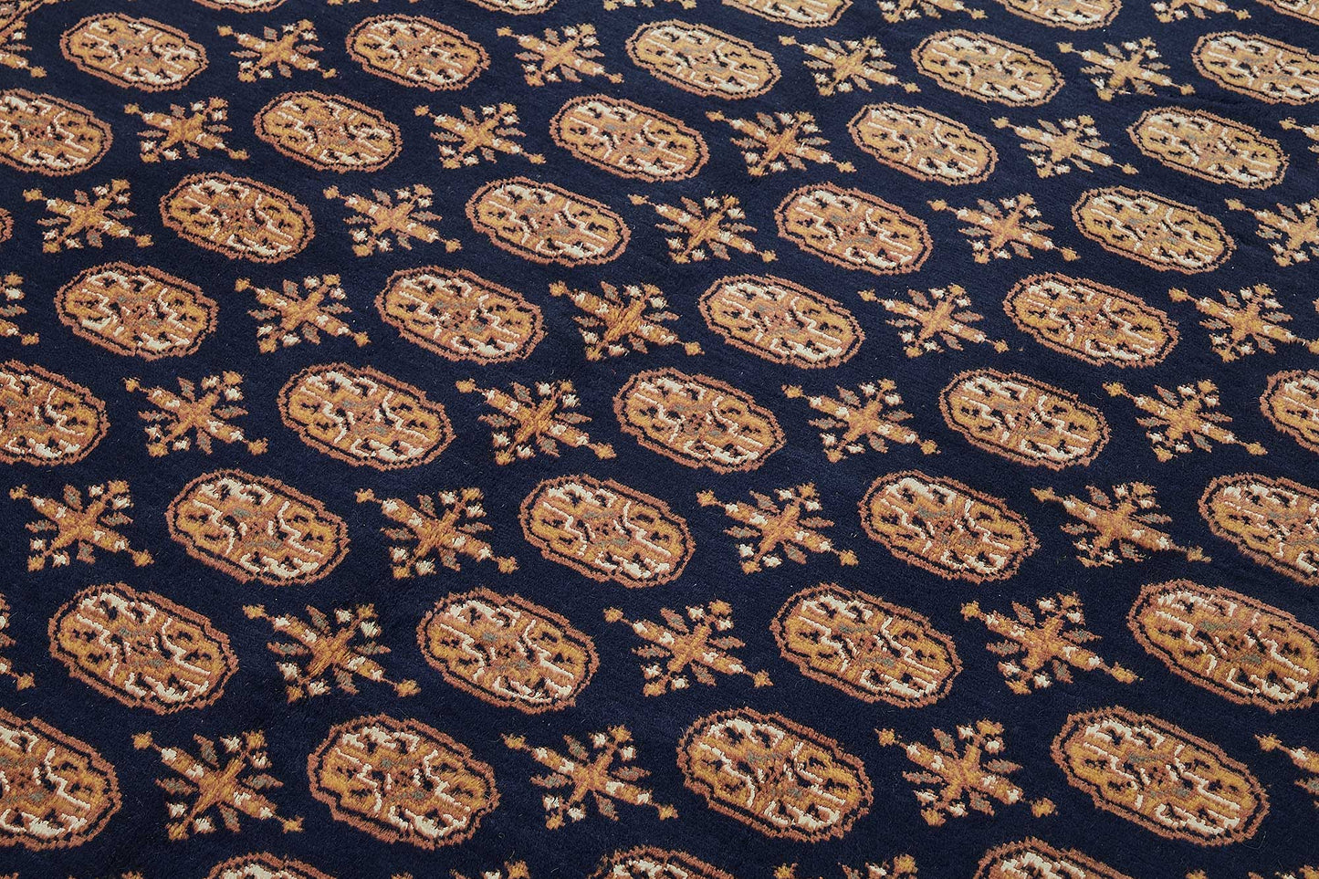 6x8 Blue Handmade Geometric Oushak Rug - 51565