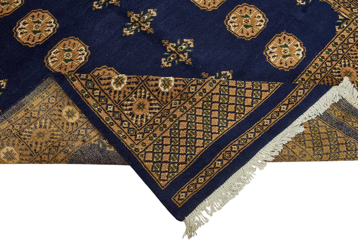 5x8 Blue Turkish Geometric Oushak Rug - 51567