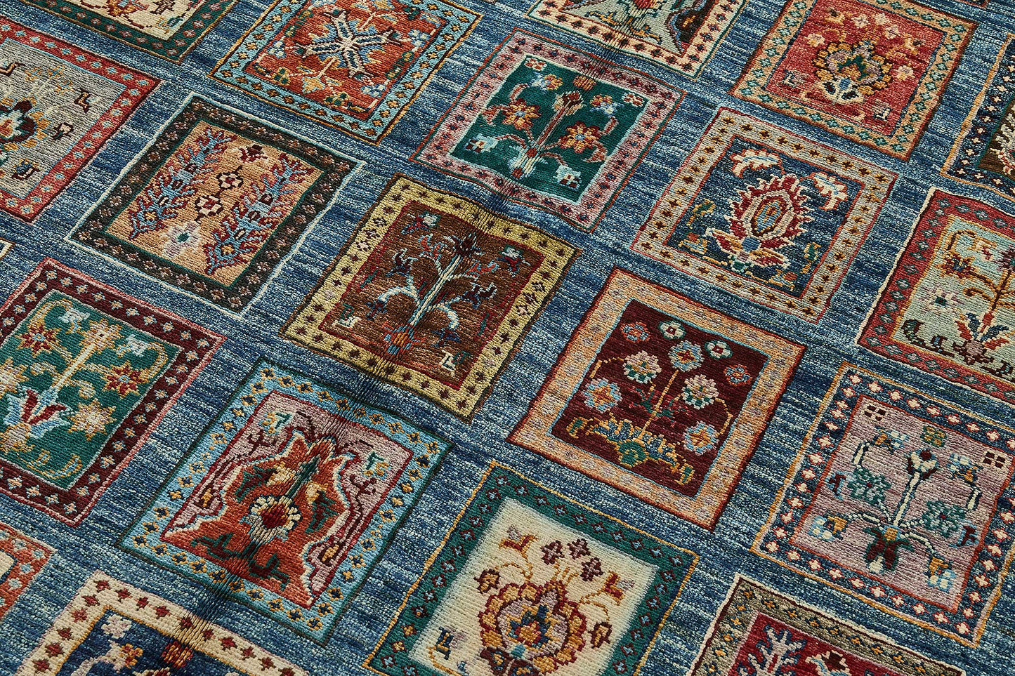 5x7 Blue Geometric Oushak Rug - 51572
