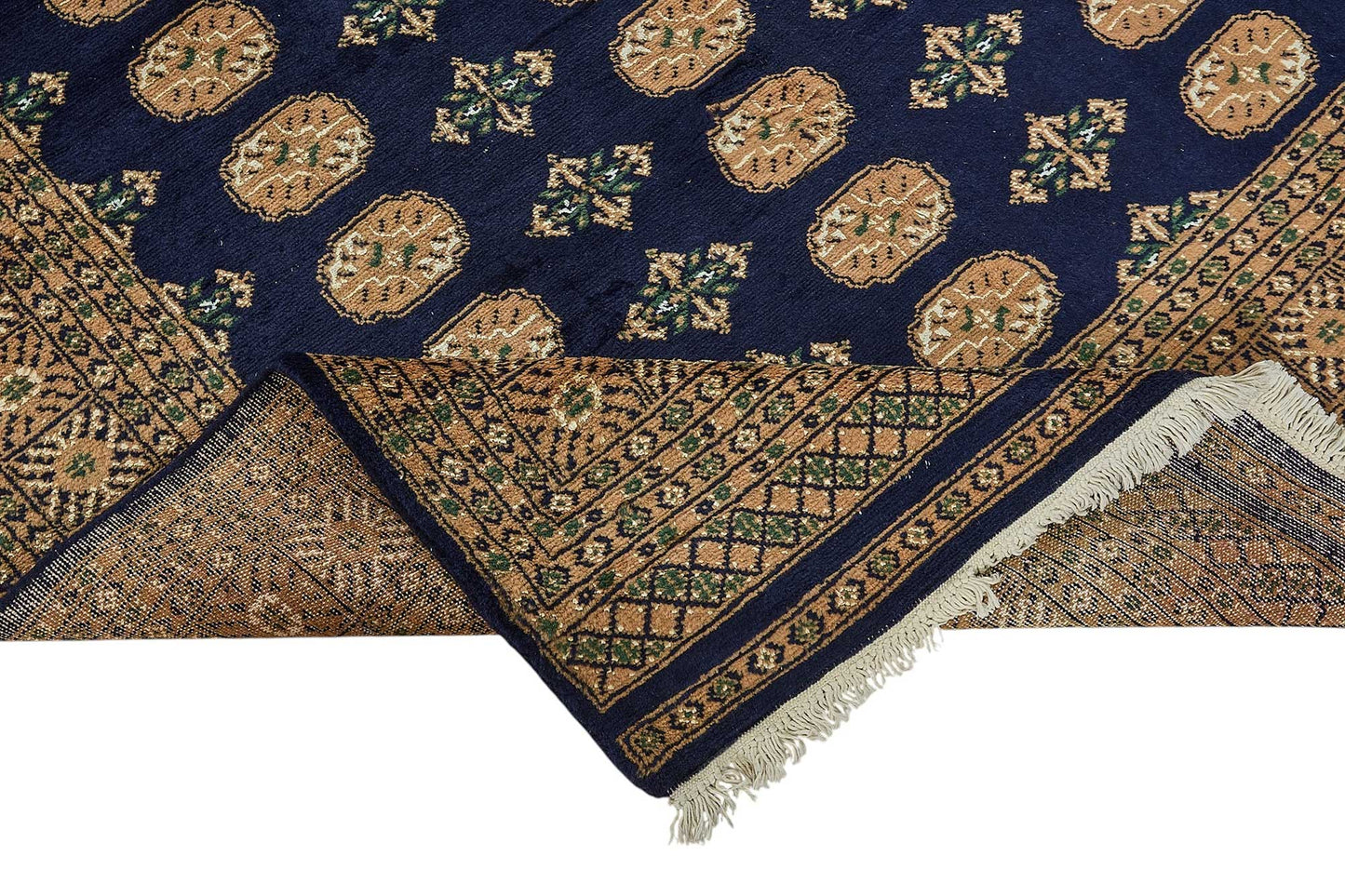 5x8 Blue Handmade Geometric Oushak Rug - 51573