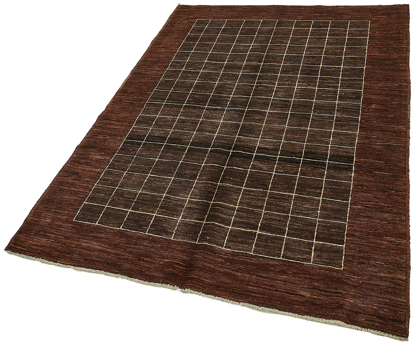 4x6 Brown Traditional Geometric Oushak Rug - 51574
