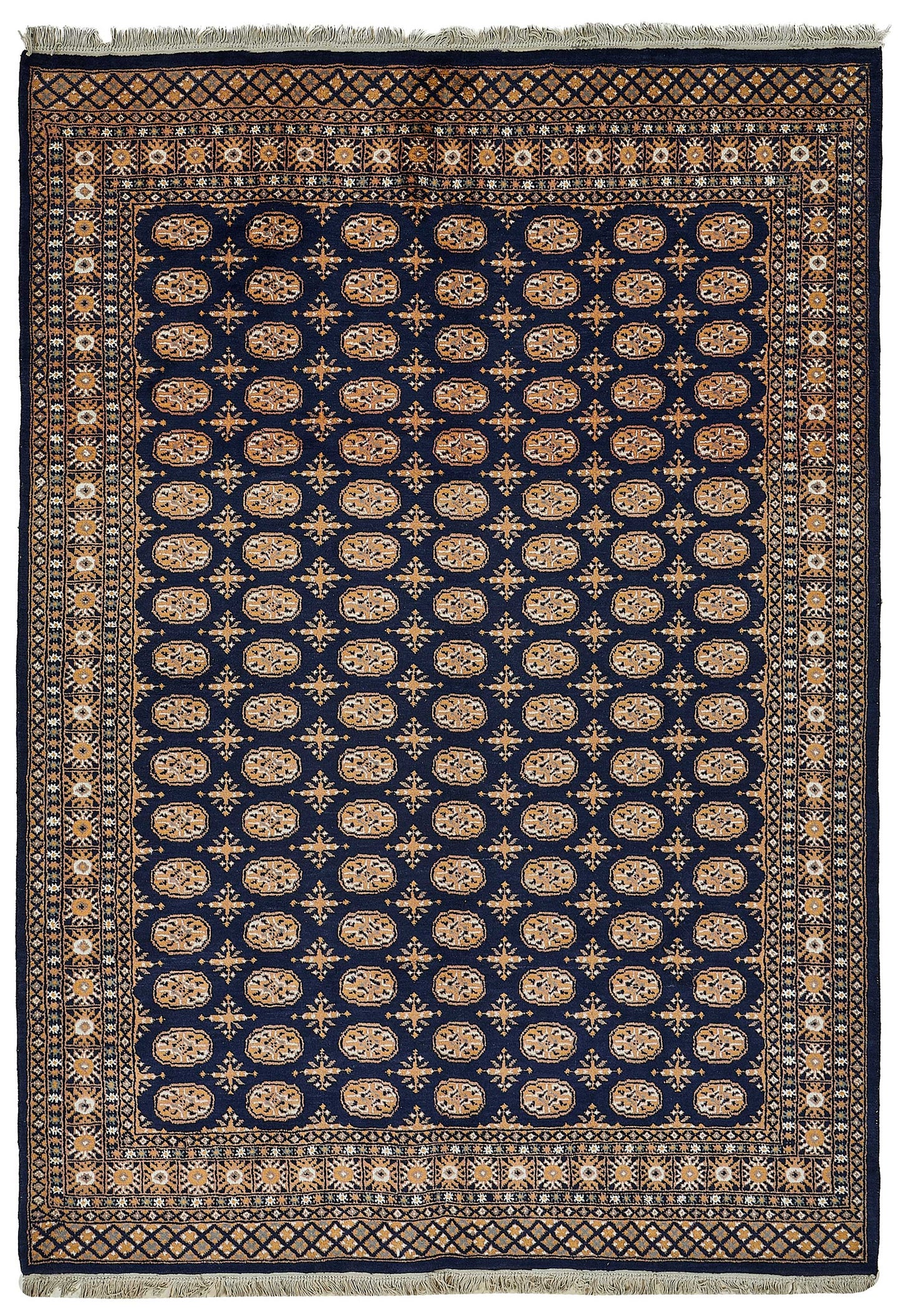 6x9 Blue Handmade Geometric Oushak Rug - 51577