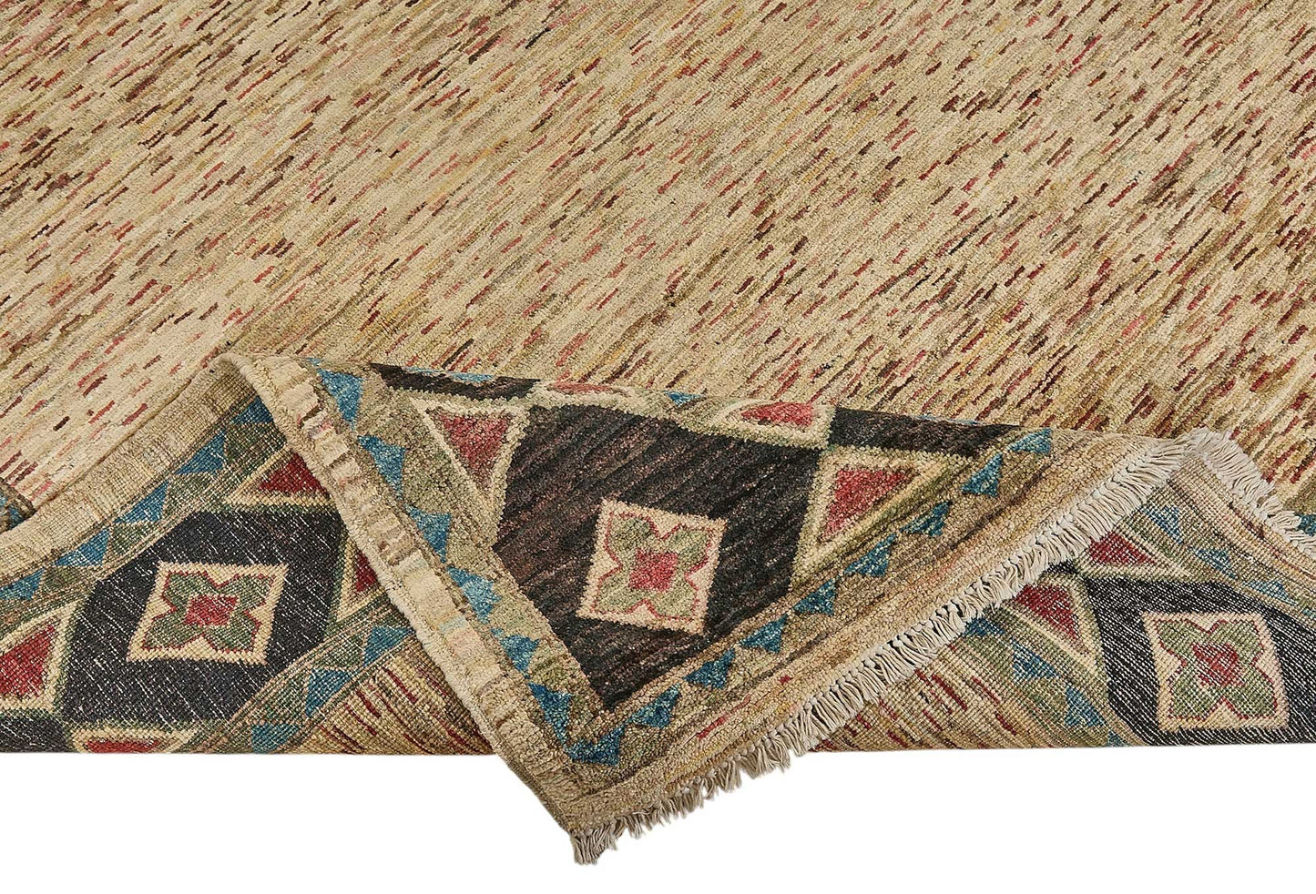 7x10 Beige Turkish Contemporary Oushak Rug - 51579