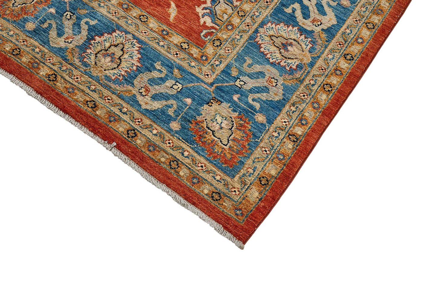 7x10 Red Floral Medallion Oushak Rug - 51588