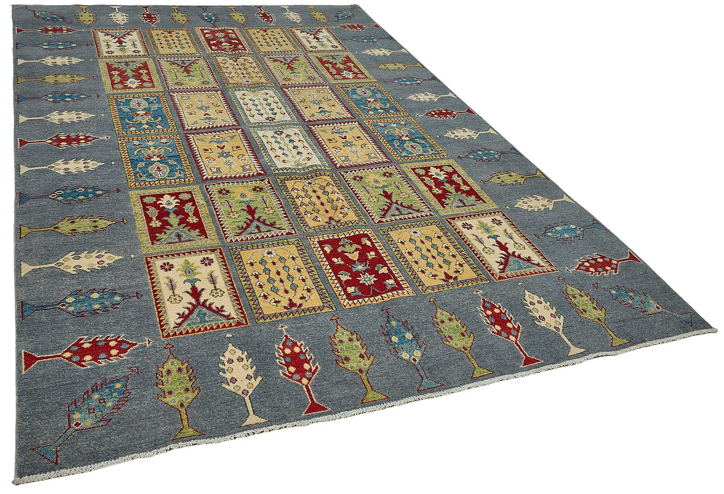 7x10 Blue Handmade Contemporary Oushak Rug - 51590