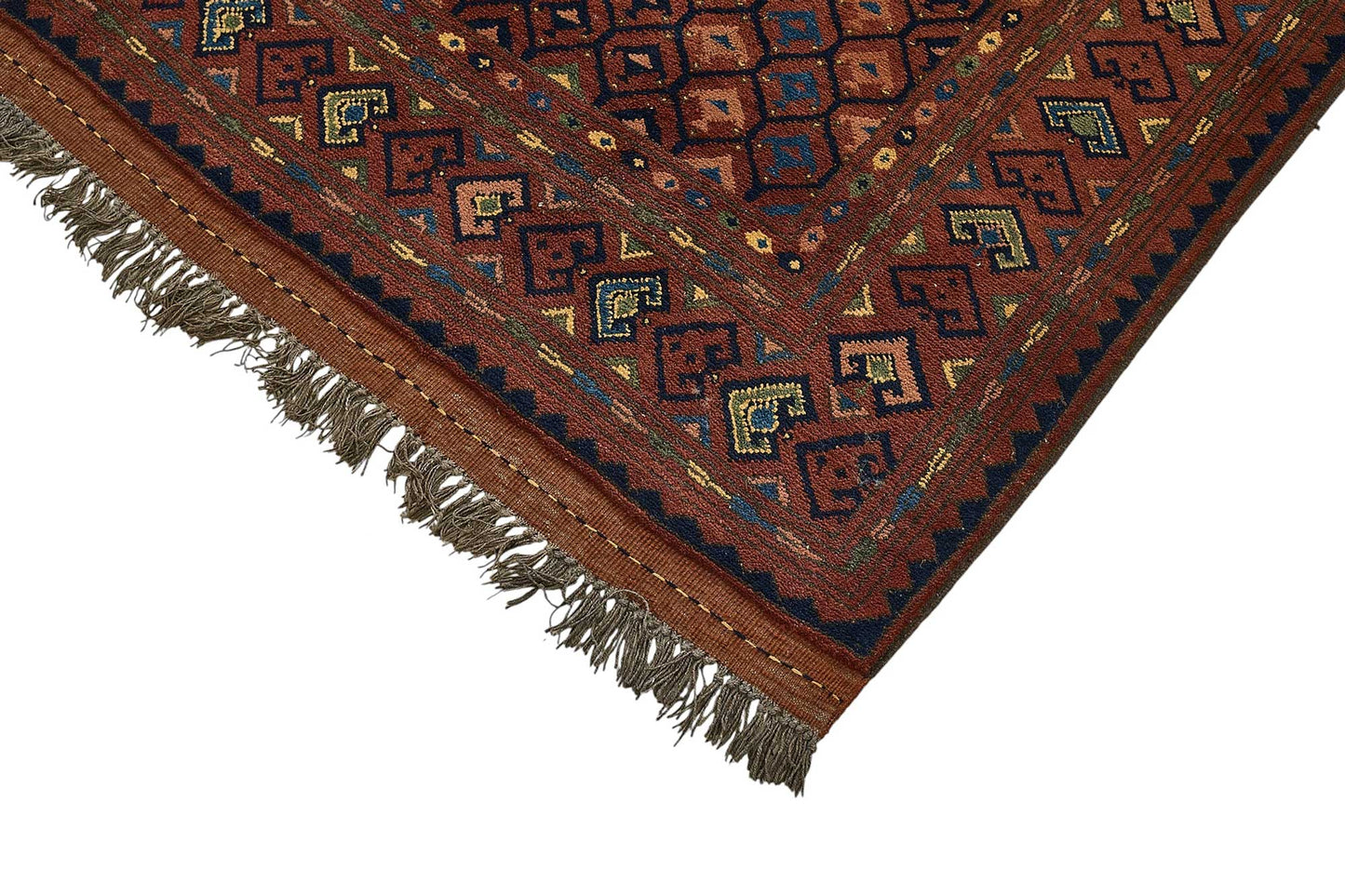 6x10 Red Handmade Tribal Geometric Oushak Rug - 51593