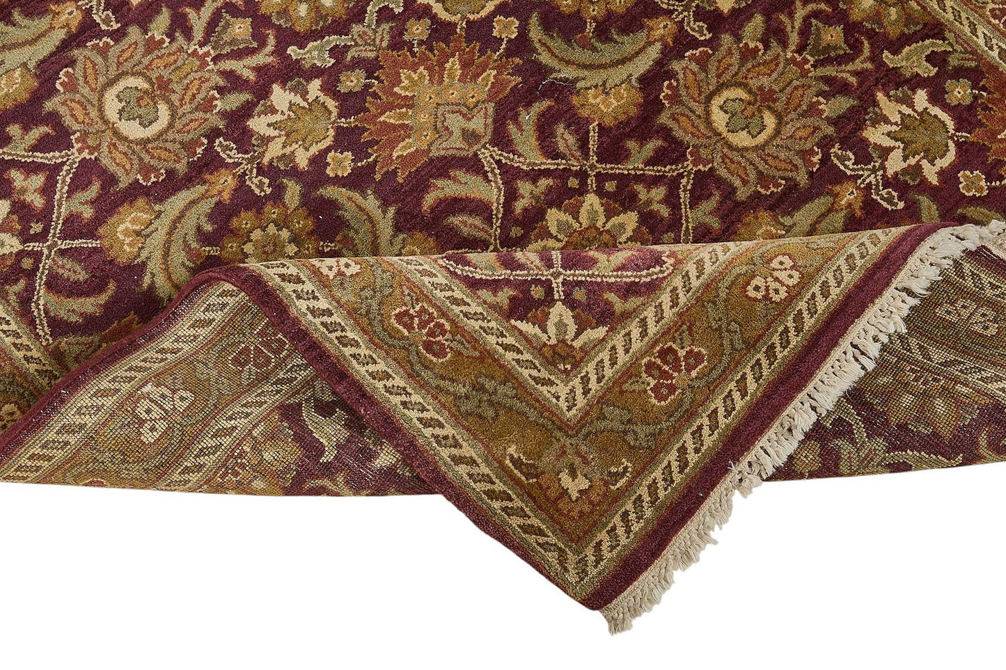 4x10 Red Handmade Floral Oushak Rug - 51598