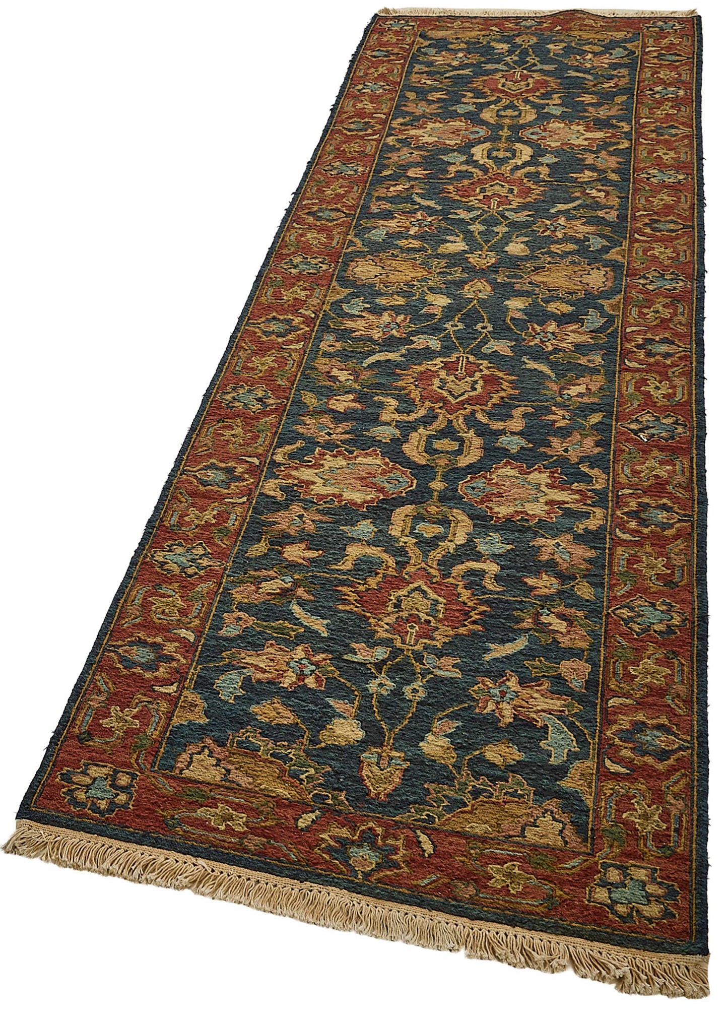 3x10 Blue Turkish Floral Oushak Rug - 51599
