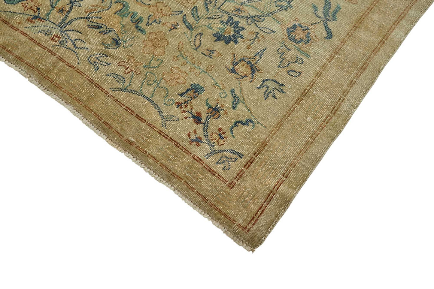 10x13 Beige Floral Oushak Rug - 51608