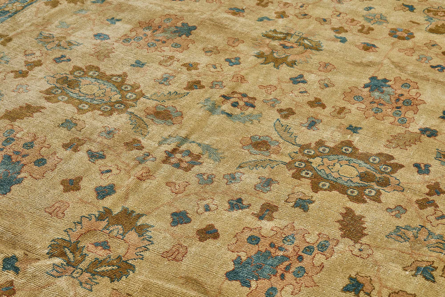 9x12 Beige Traditional Floral Oushak Rug - 51609