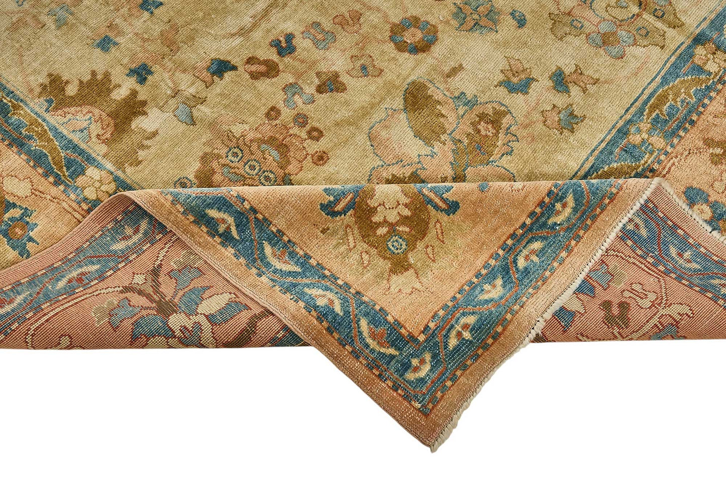 9x12 Beige Traditional Floral Oushak Rug - 51609