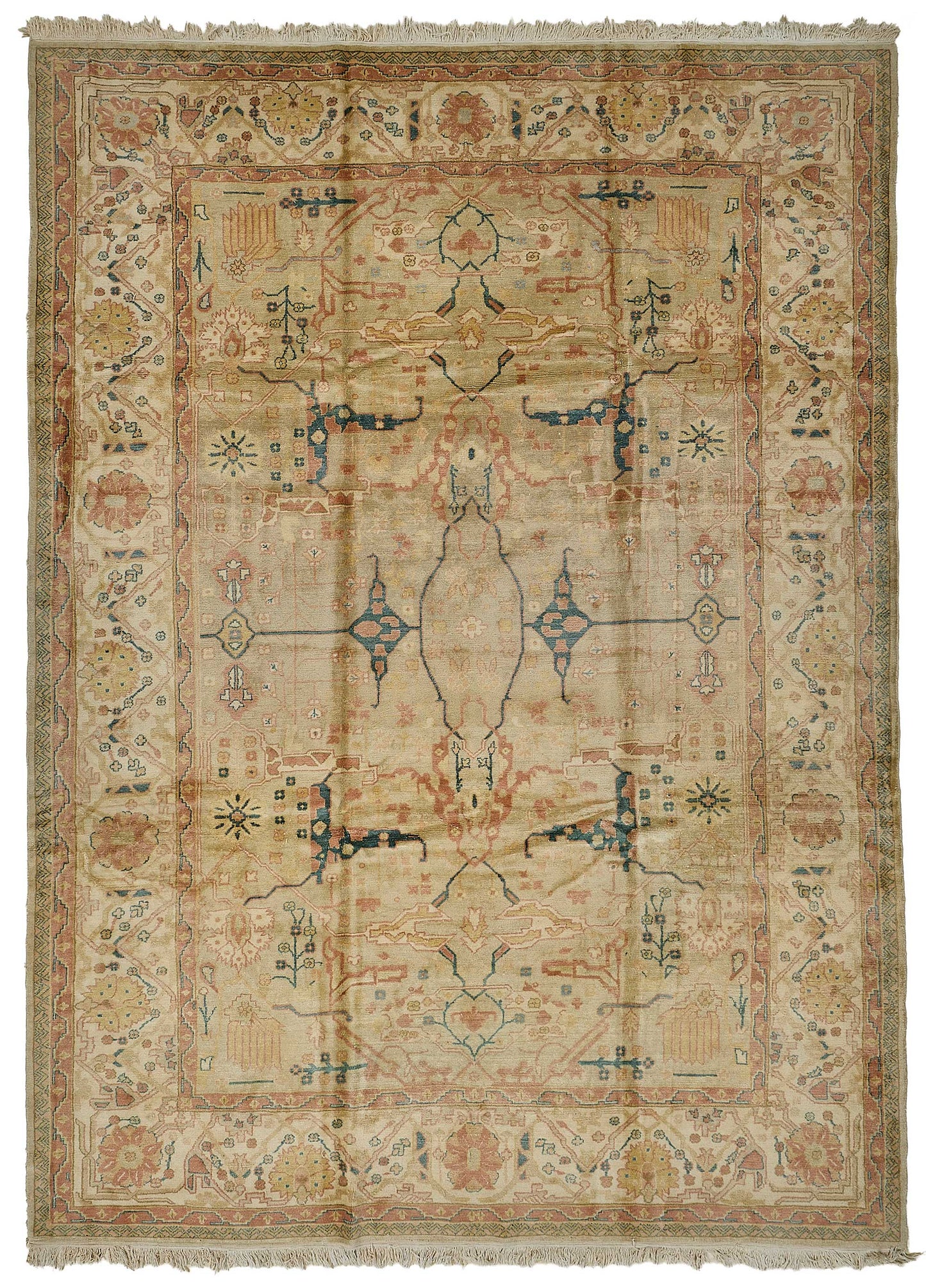 9x12 Beige Medallion Oushak Rug - 51612