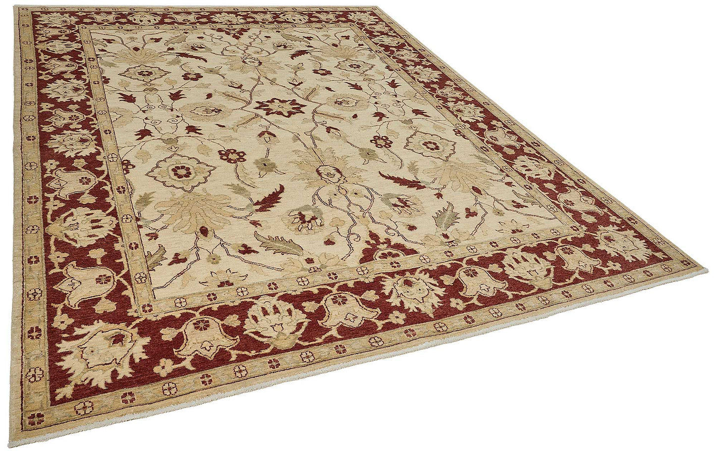 8x10 Beige Turkish Floral Oushak Rug - 51615
