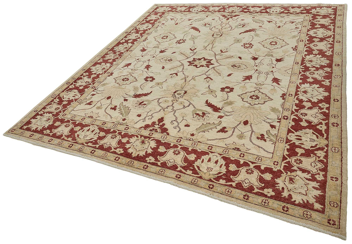 8x10 Beige Turkish Floral Oushak Rug - 51615