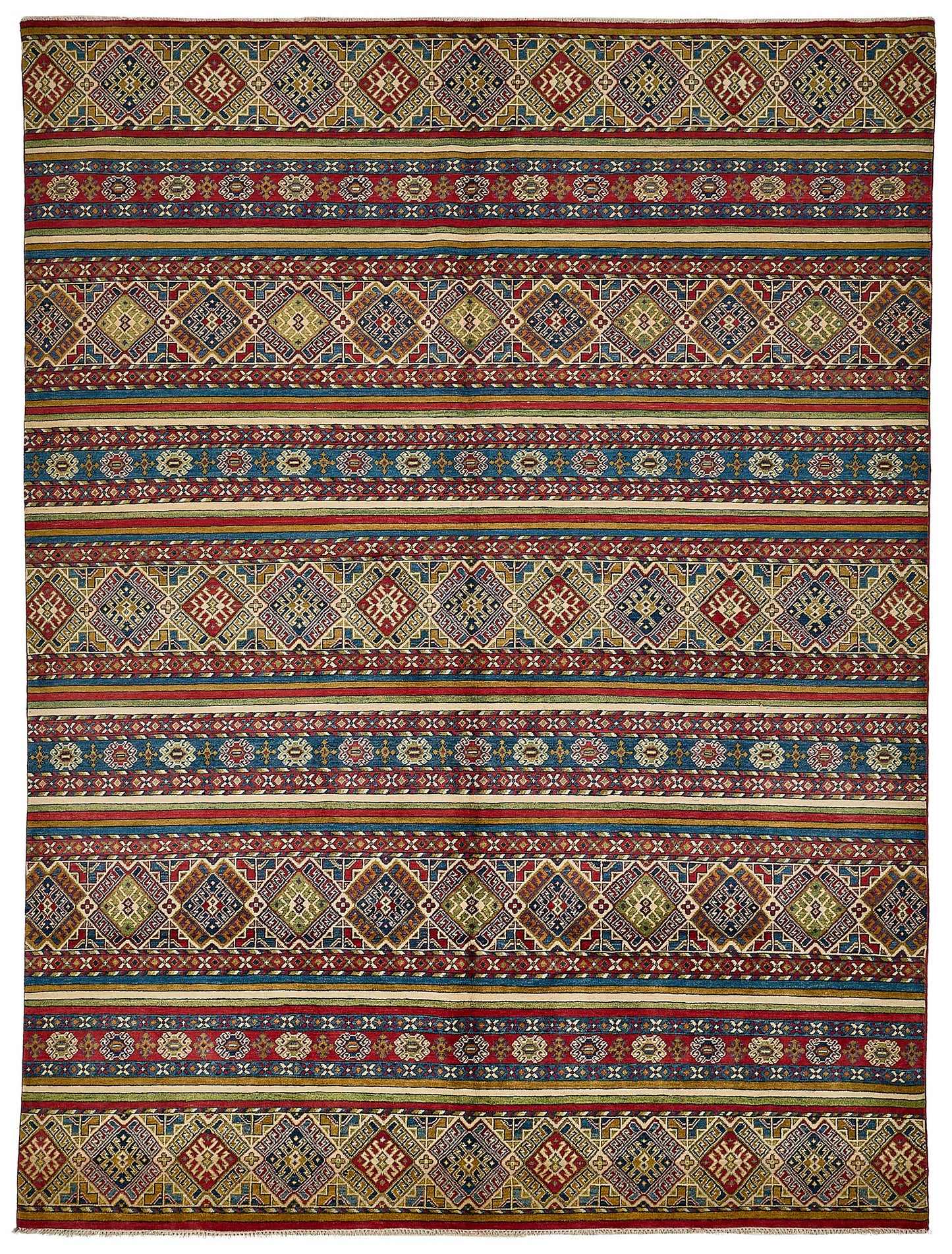 9x12 Red Handmade Striped Oushak Rug - 51618
