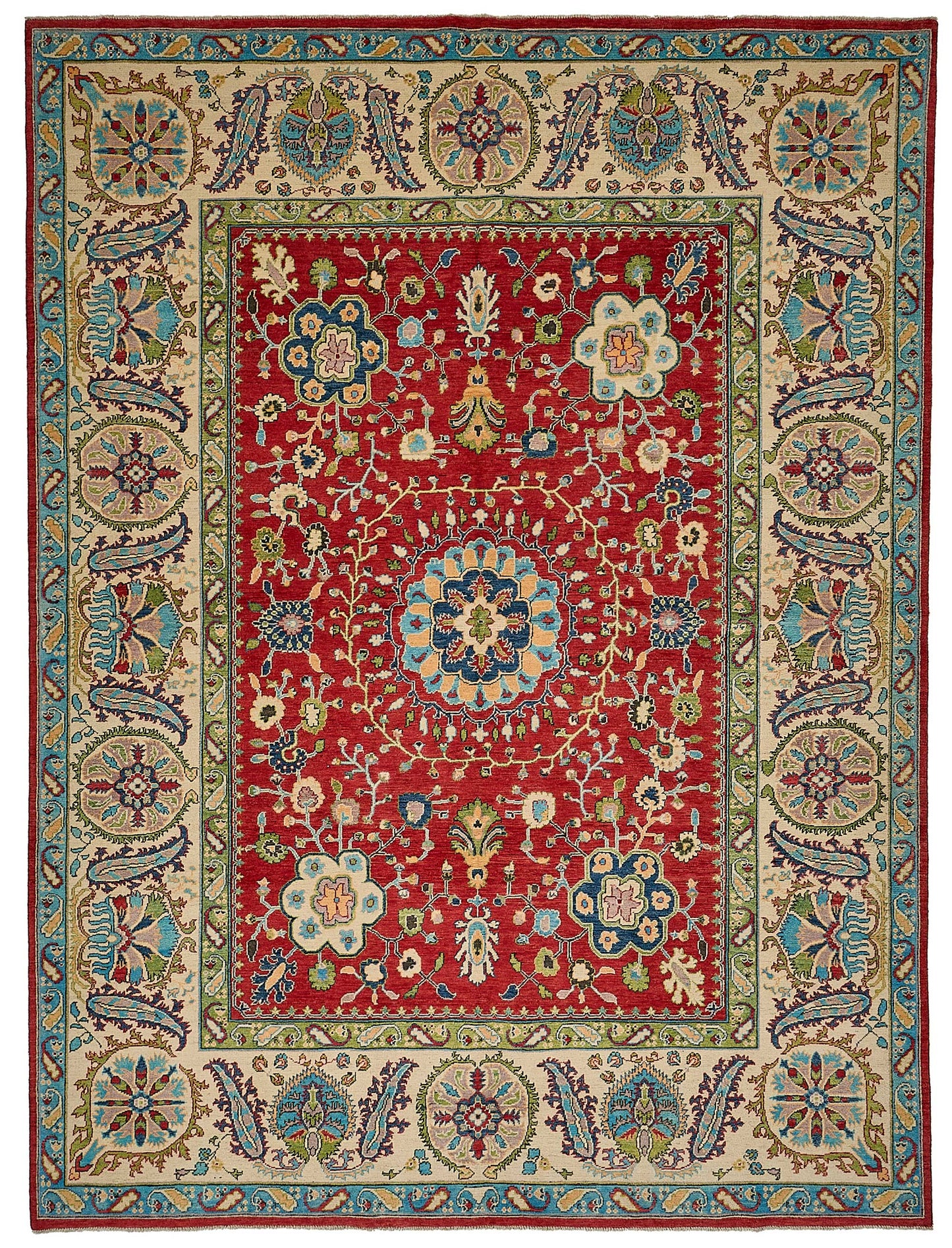 8x11 Red Floral Medallion Oushak Rug - 51620