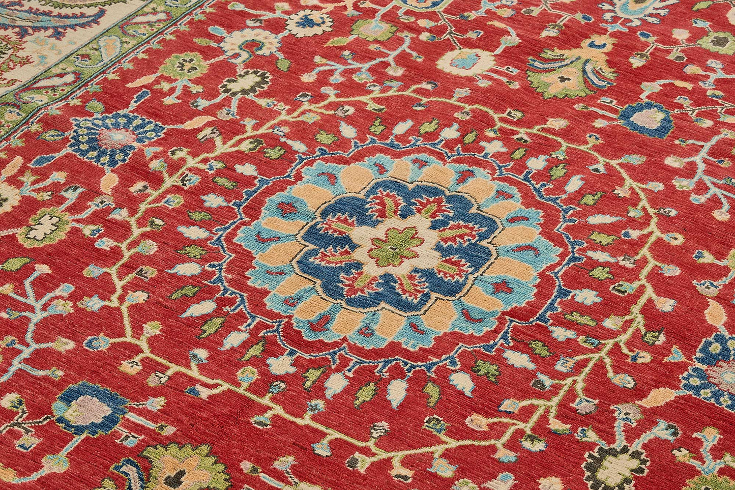 8x11 Red Floral Medallion Oushak Rug - 51620