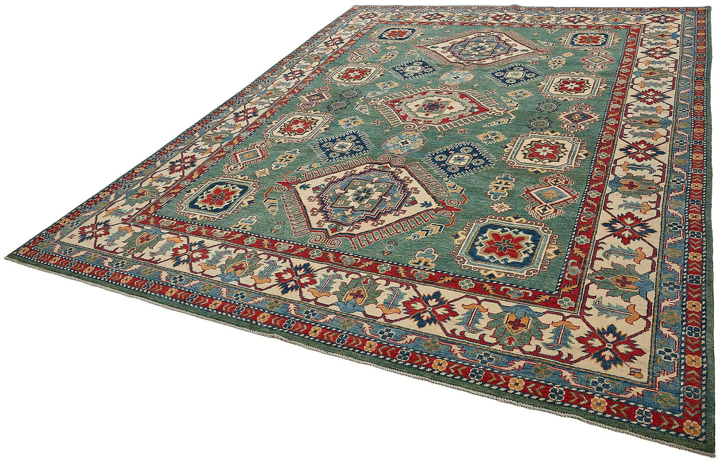 9x12 Green Traditional Medallion Oushak Rug - 51621