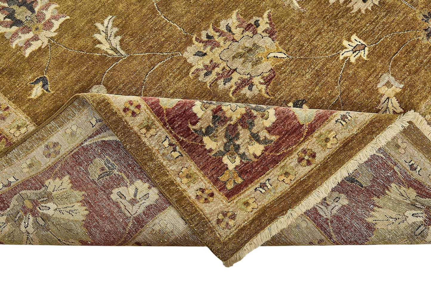 10x14 Yellow Traditional Floral Oushak Rug - 51625