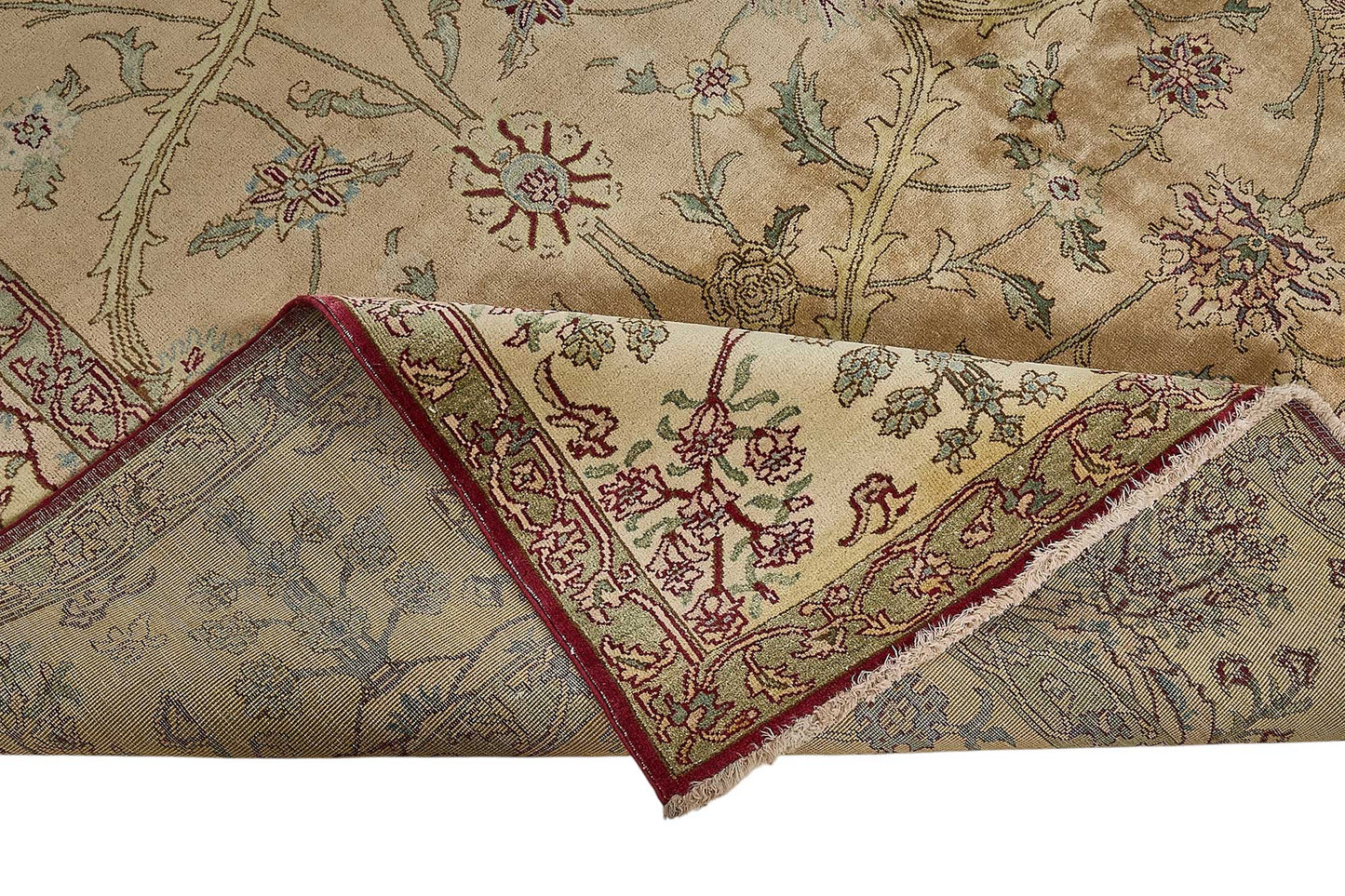 10x13 Beige Traditional Floral Oushak Rug - 51629