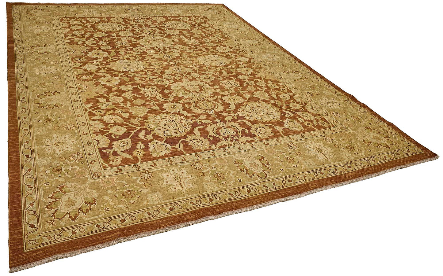 9x12 Red Turkish Floral Oushak Rug - 51639