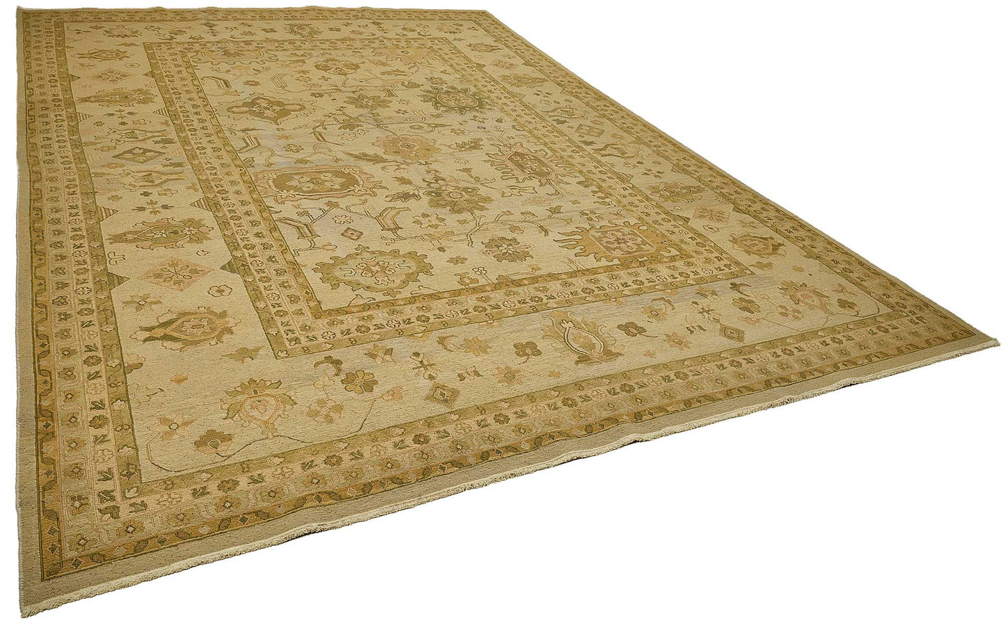 10x14 Beige Floral Oushak Rug - 51640