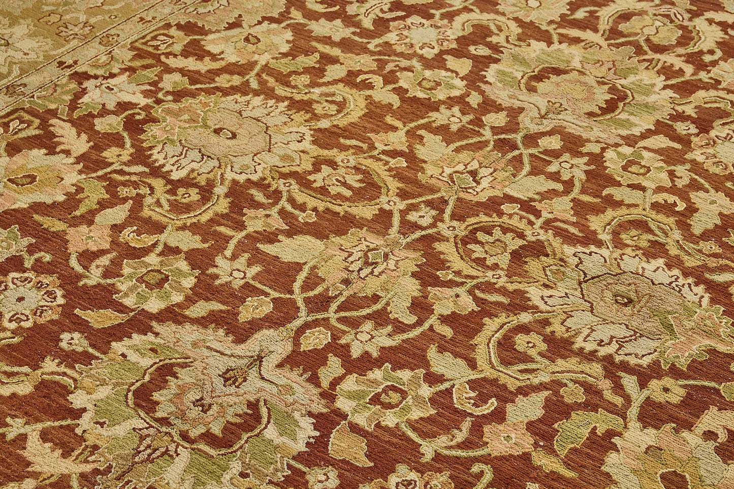 9x11 Red Handmade Floral Oushak Rug - 51642