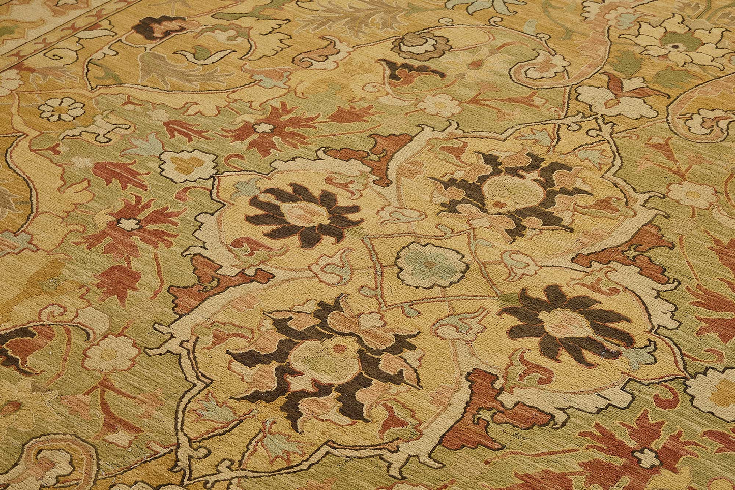 8x11 Yellow Floral Medallion Oushak Rug - 51644