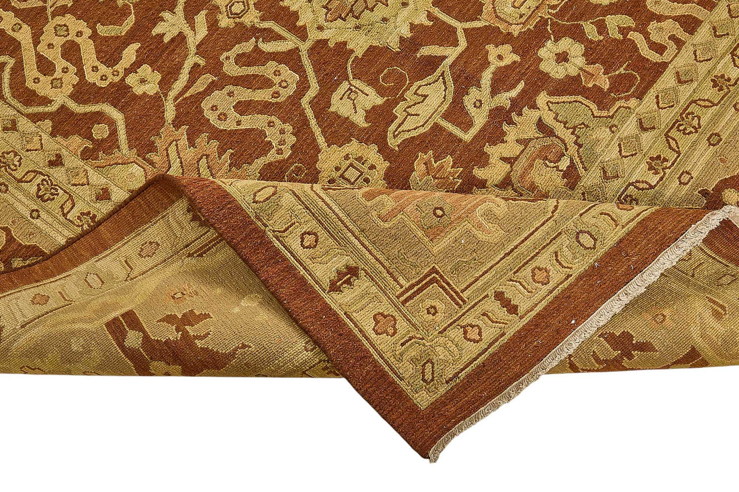 10x13 Red Traditional Floral Oushak Rug - 51645