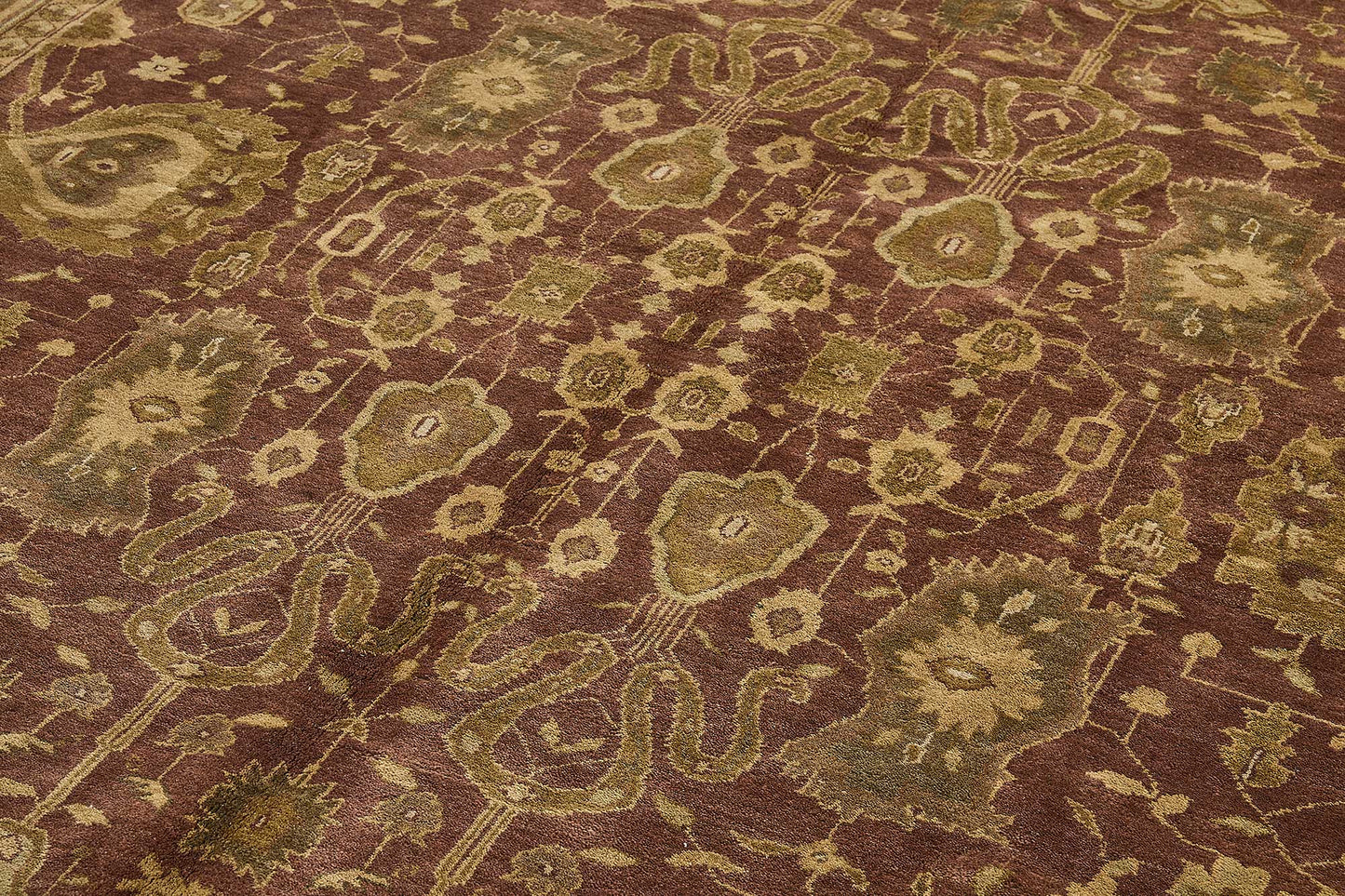 9x12 Beige Floral Oushak Rug - 51648