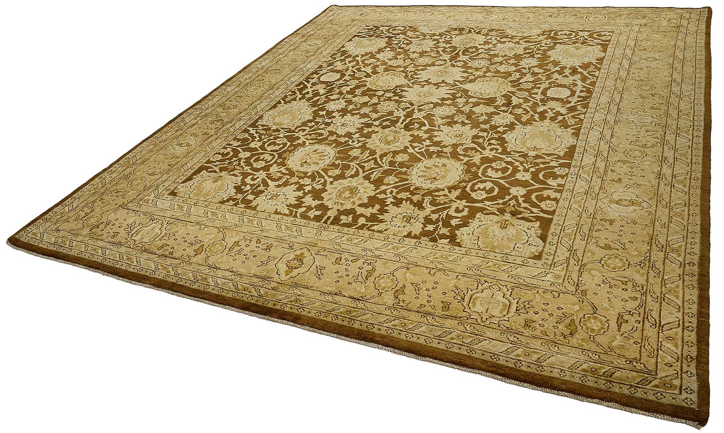 9x12 Beige Traditional Floral Oushak Rug - 51649