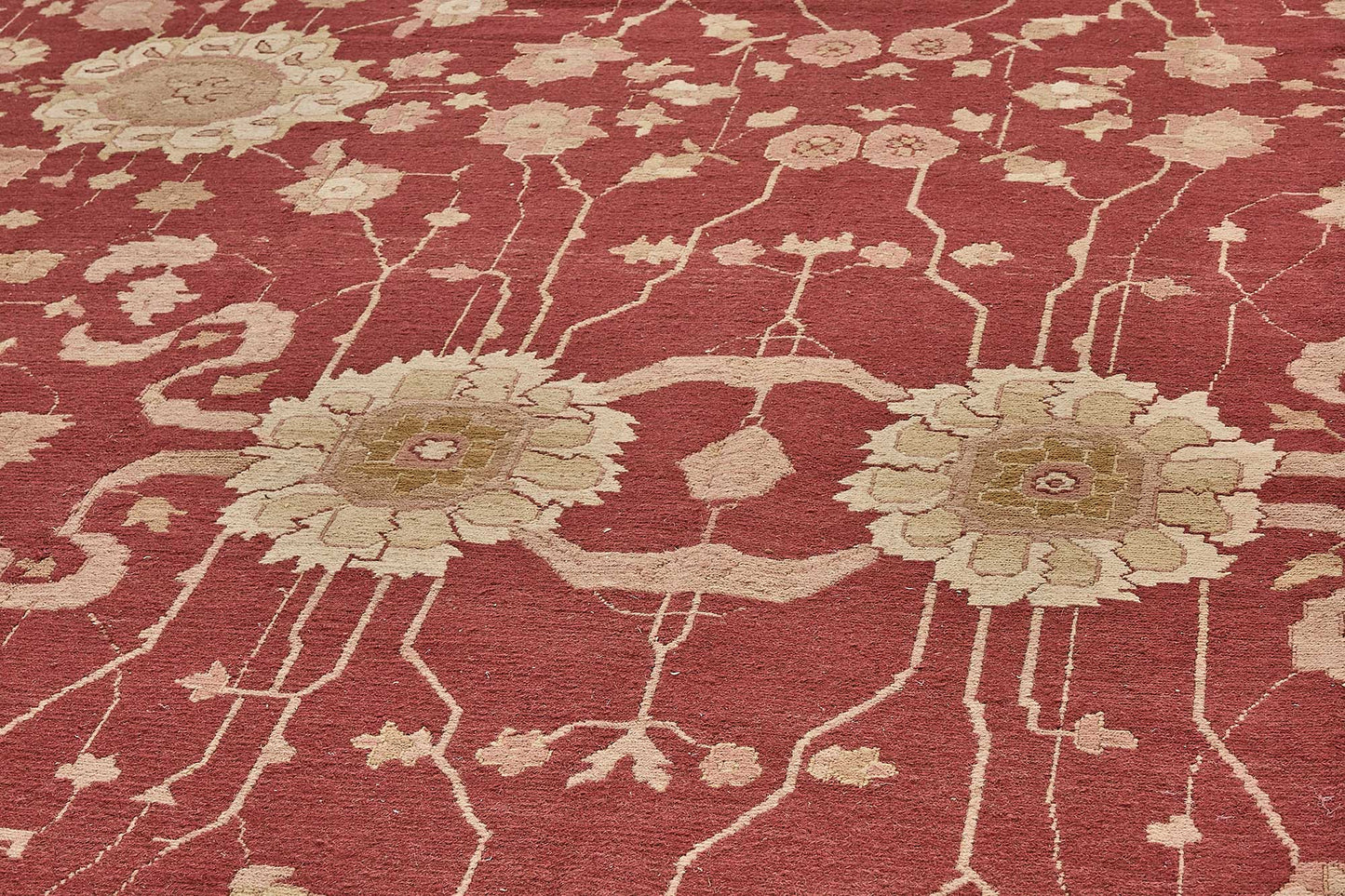 12x17 Red Handmade Floral Oushak Rug - 51654