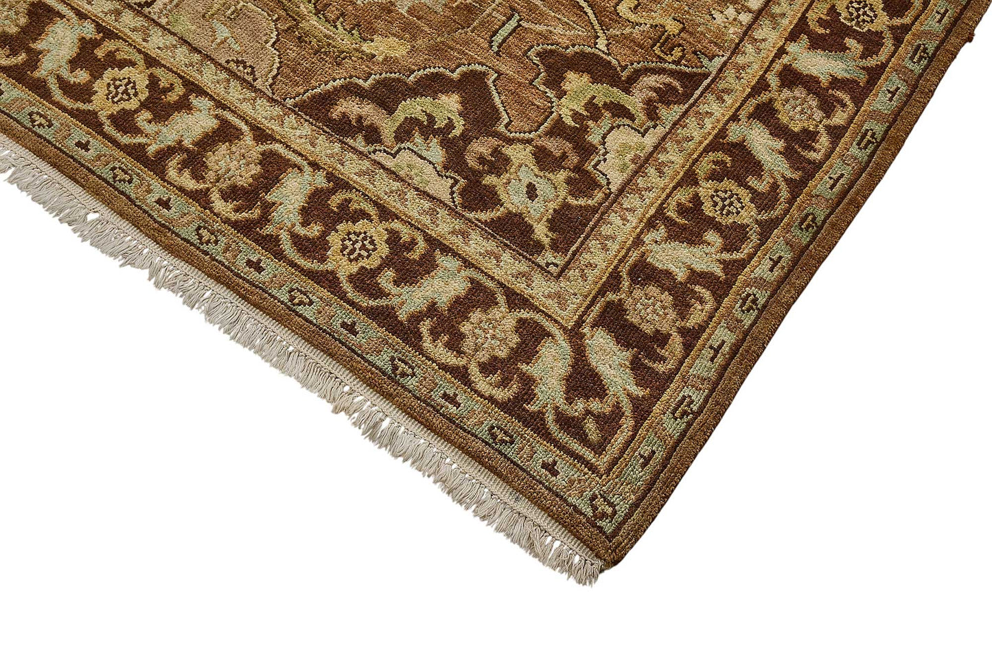 8x10 Brown Turkish Floral Medallion Oushak Rug - 51655