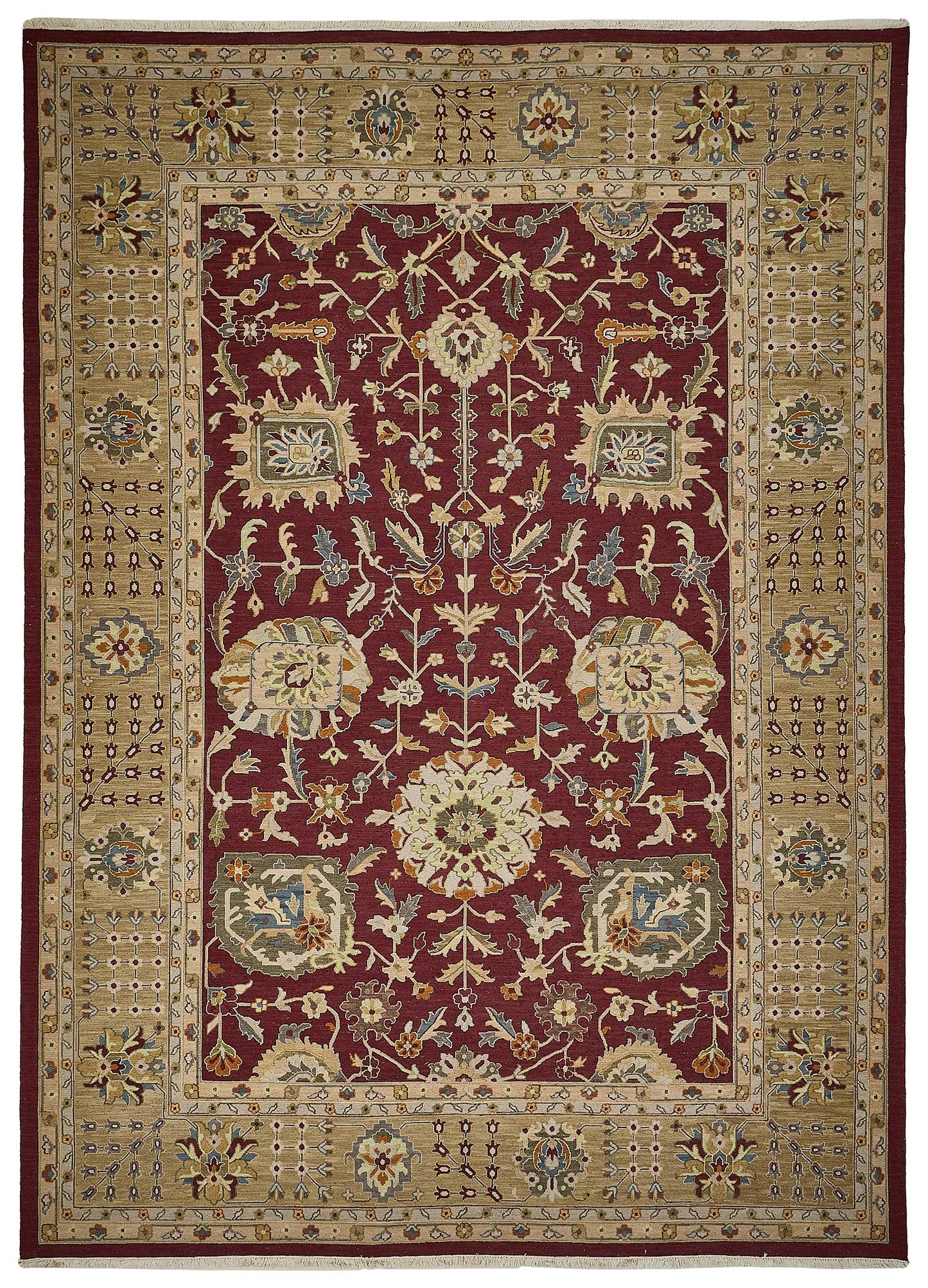 10x13 Red Floral Oushak Rug - 51656