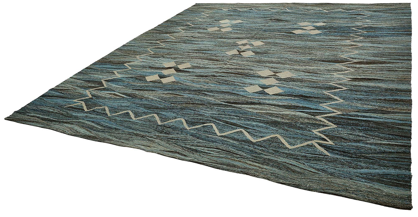 12x14 Contemporary Wool Kilim Rug - 51711