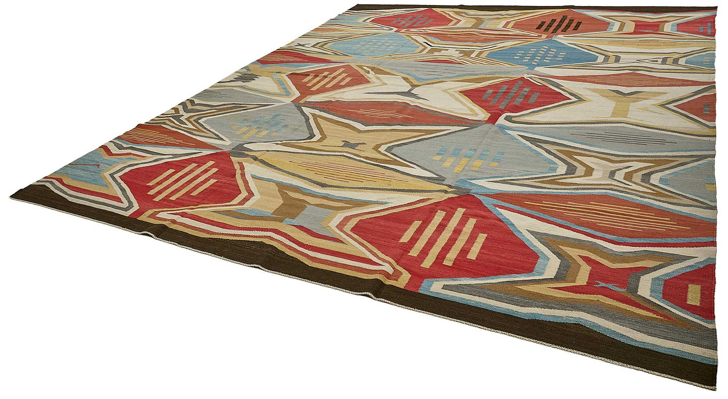 10x14 Contemporary Wool Kilim Rug - 51726